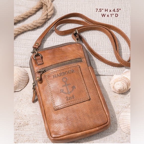 Harbour 2Nd Accessories - Harbour 2nd Distressed Genuine Leather Cell Phone Crossbody
